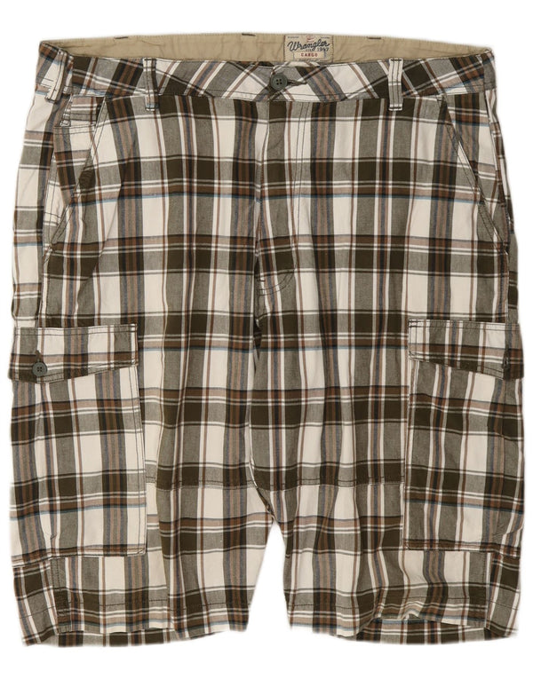 Pantaloni scurți cargo Wrangler pentru bărbați W42 2XL, bumbac cu carouri multicolore