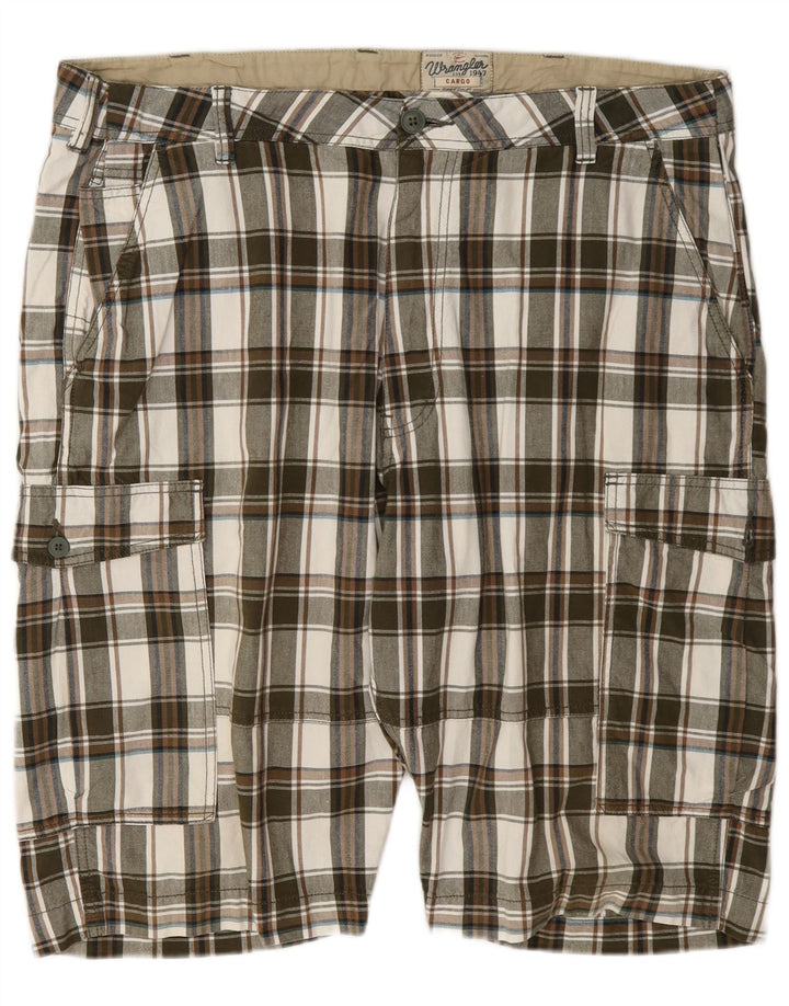 Pantaloni scurți cargo Wrangler pentru bărbați W42 2XL, bumbac cu carouri multicolore