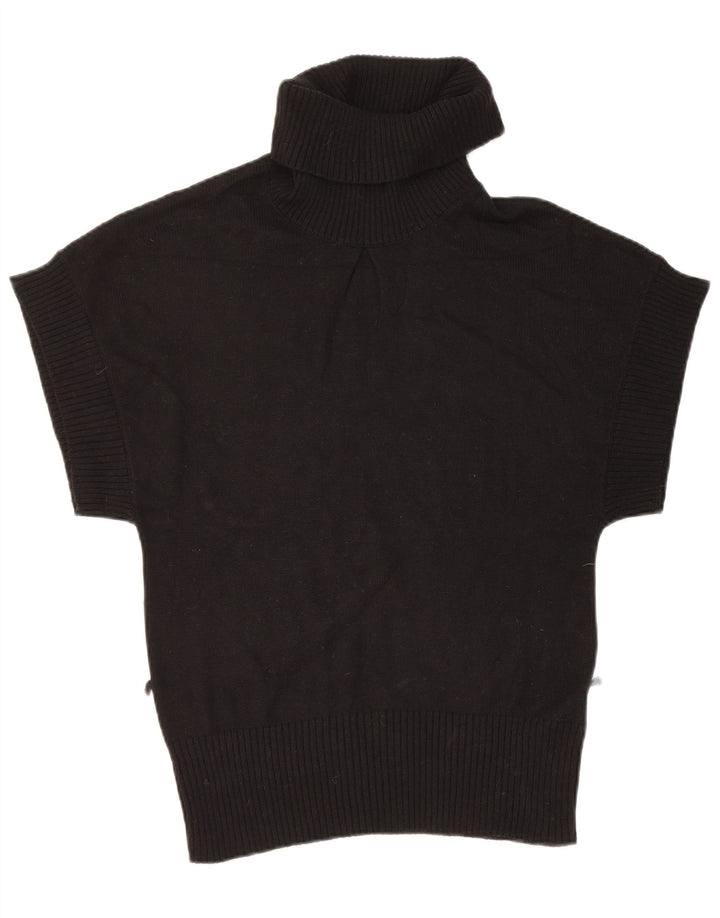 Pulover pentru femei Oasis, cu mânecă scurtă, cu gât rulat, UK 12 Medium Negru