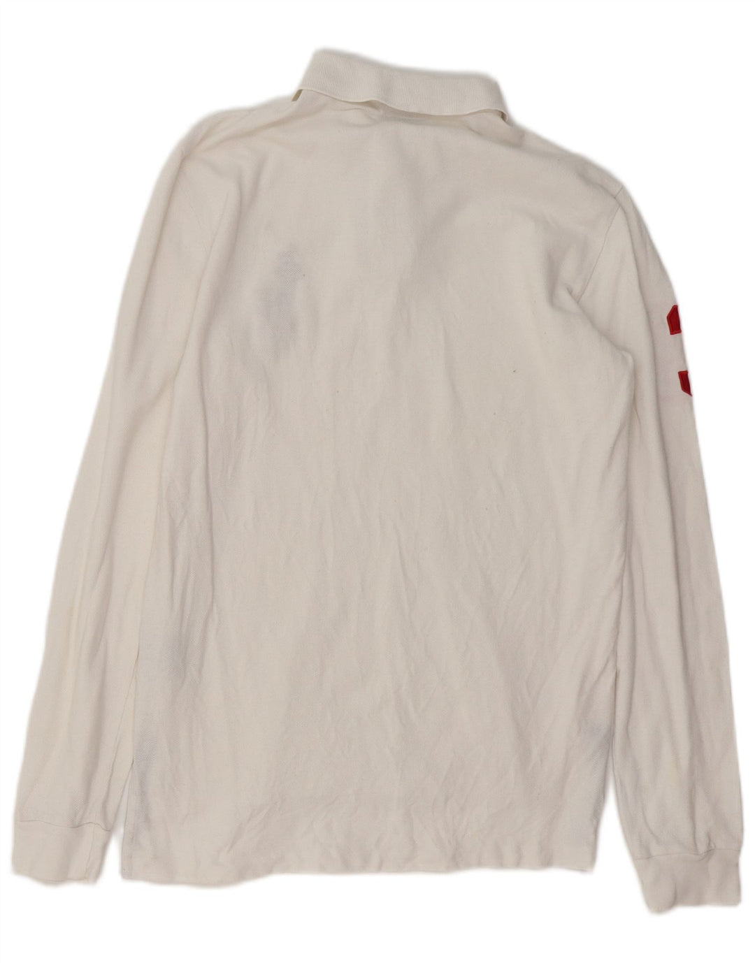 POLO RALPH LAUREN Tricou polo cu mânecă lungă personalizată pentru bărbați, mic alb