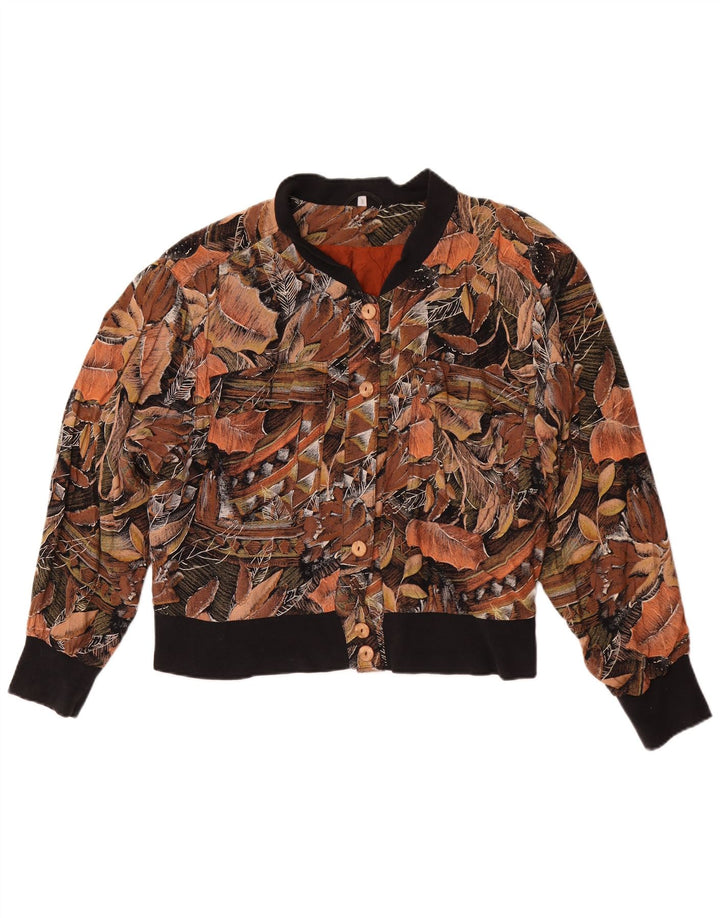 Bomber Vintage pentru femei EU 40 Maro Mediu Floral