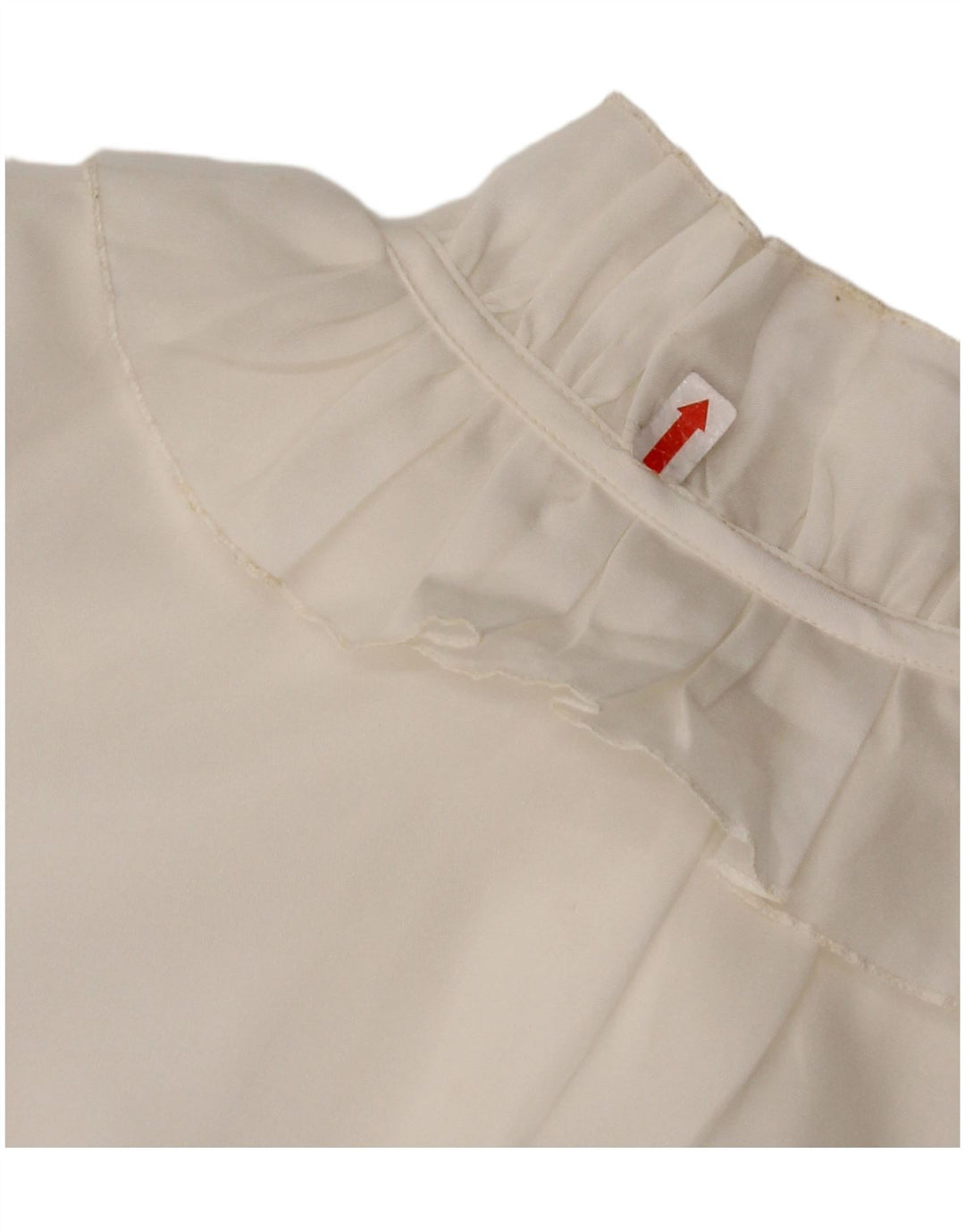 Bluză pentru femei VINTAGE cămașă cu volane în față UK 16, mare, albă