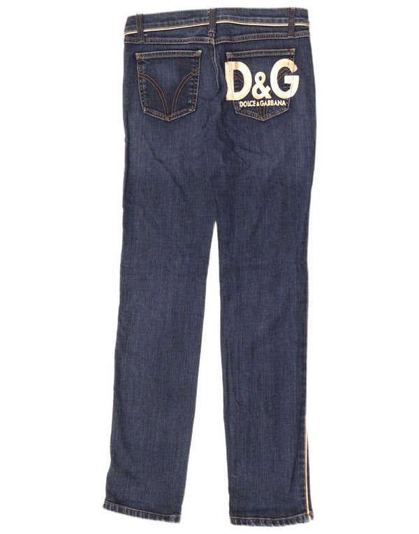 Dolce & Gabbana Blugi Slim pentru Damă Grafic IT 42 Medium W28 L34 Bleumarin