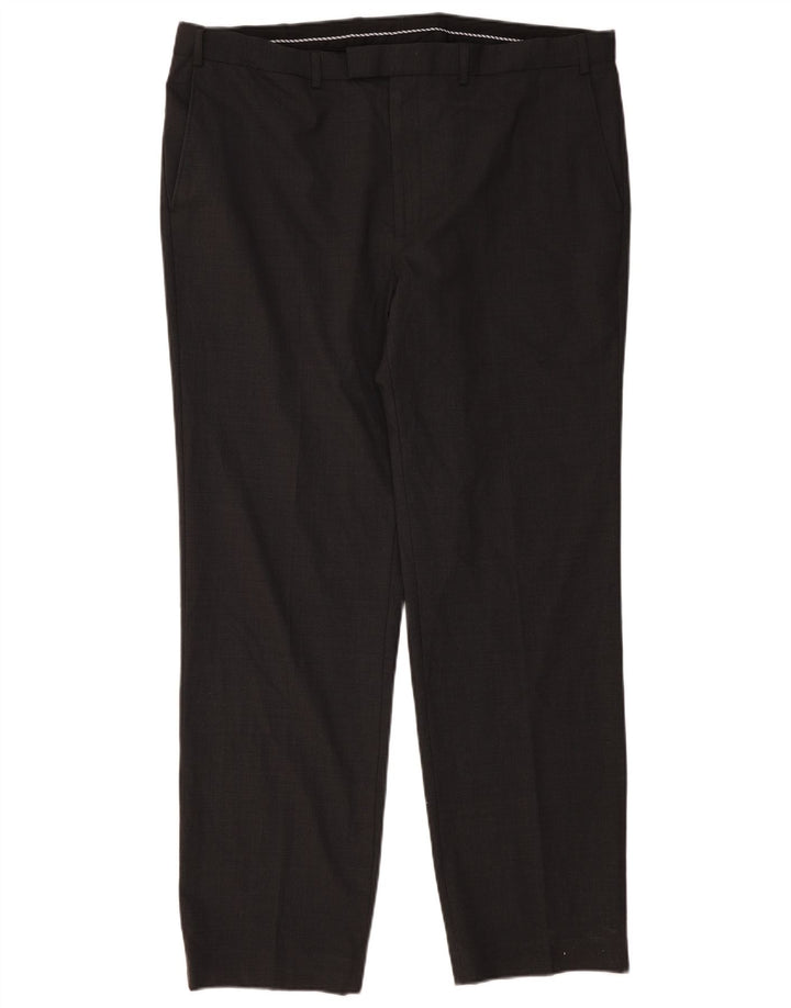 Pantaloni de costum pentru bărbați Marks & Spencer, cu tăiere obișnuită, L42 L33 Lână gri