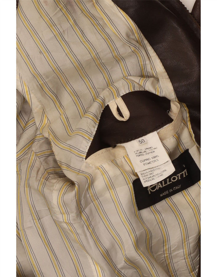 GALLOTTI Jachetă Bomber din piele pentru bărbați IT 50, piele maro mare