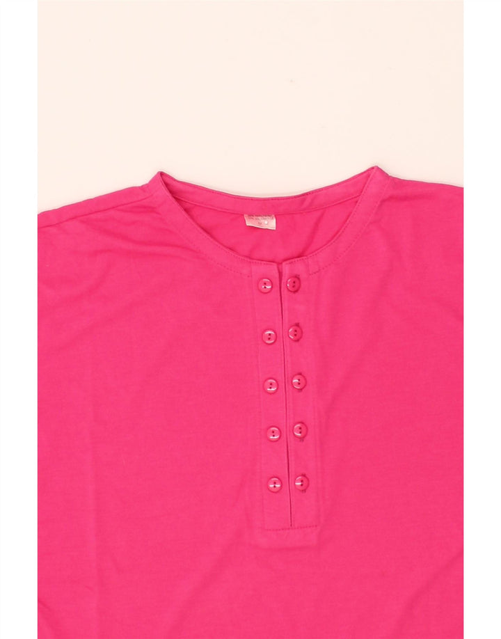 VINTAGE Womens T-Shirt Top UK 14 Medium Pink Polyester Vintage Vintage and Second-Hand Vintage from Messina Hembry 