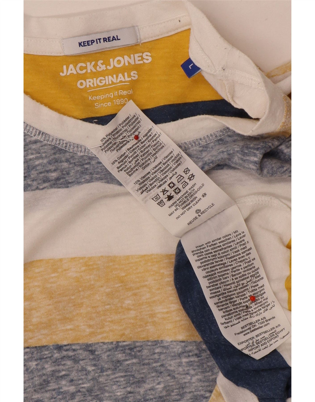 Tricou Jack & Jones pentru bărbați Top mare poliester cu dungi multicolore