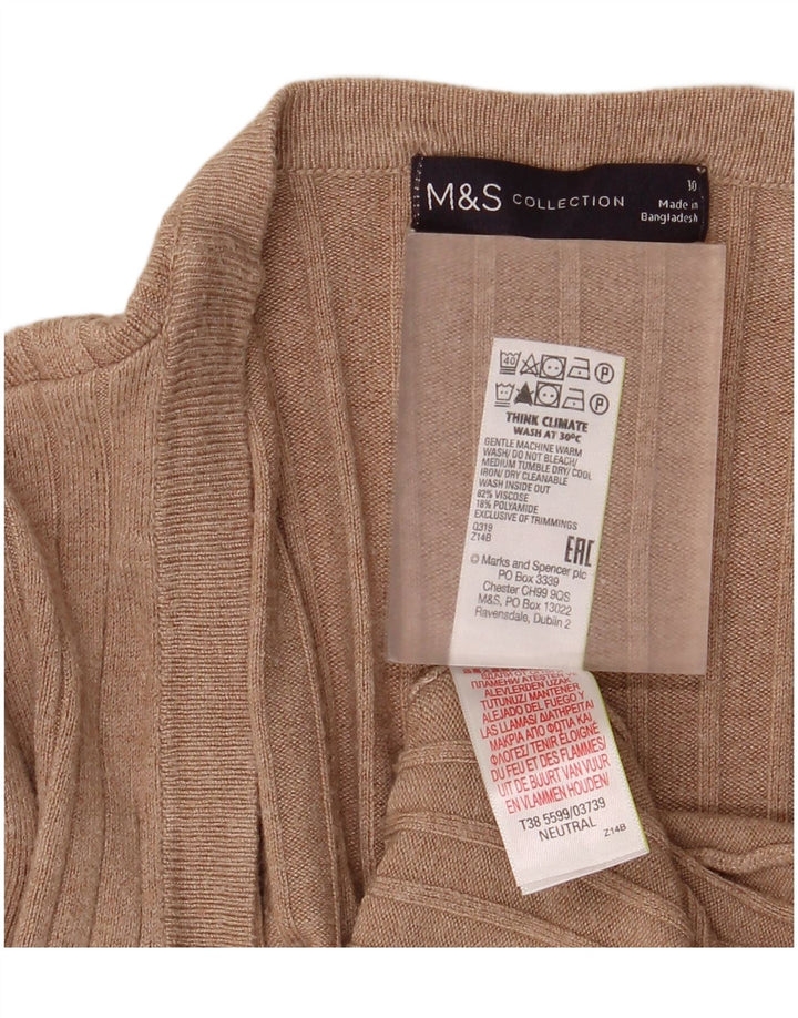 Pulover cardigan deschis pentru femei Marks & Spencer UK 10 Mic Bej