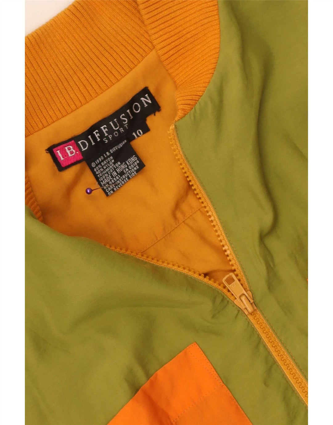 Jachetă bomber grafică pentru femei I.B Diffusion US 10, verde mare, color block