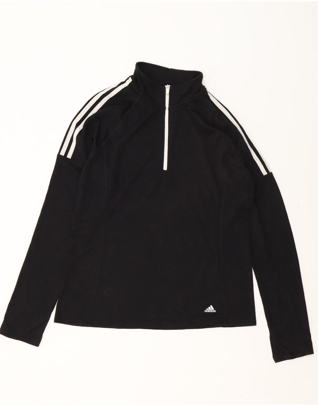 Trening pentru bărbați Adidas, cu fermoar și gât, din poliester mediu negru