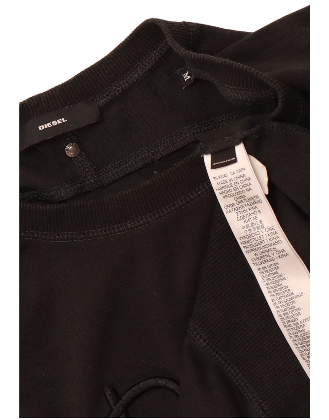 Pulover pentru damă DIESEL, cu grafică, cu croiala lejeră, UK 14 Medium Negru