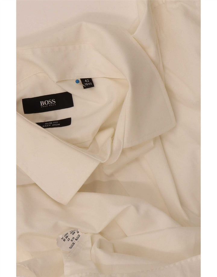 Cămașă pentru bărbați Hugo Boss Slim Fit Mărimea 42 16 1/2 Mare Albă