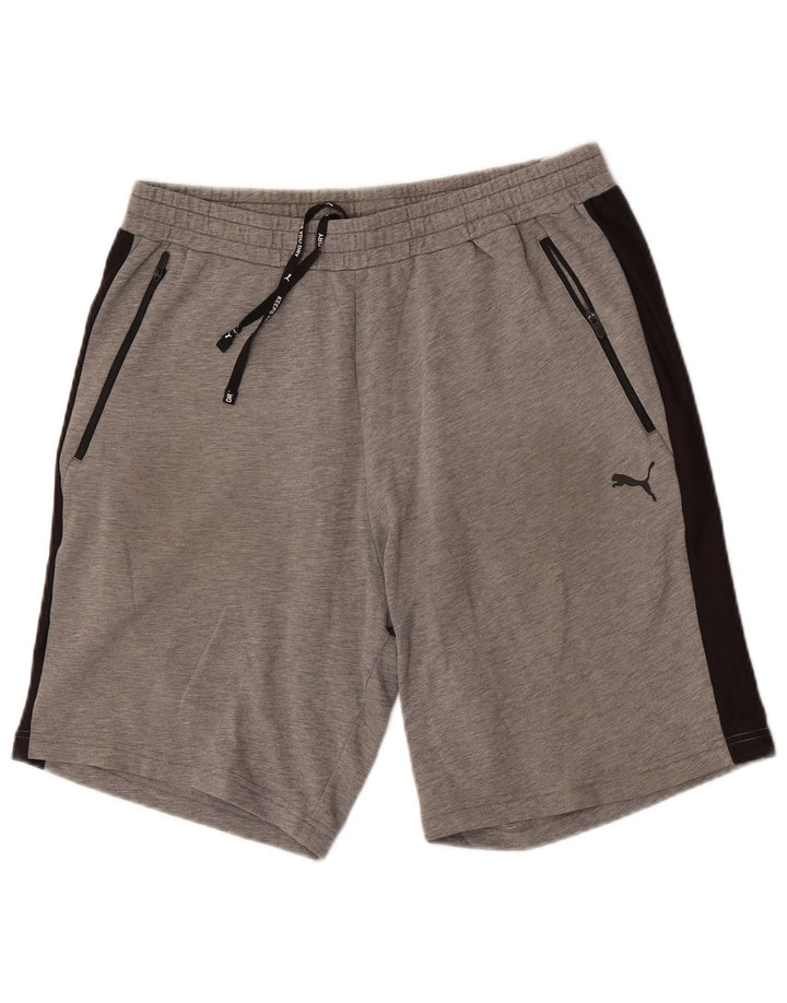 Pantaloni scurți sport Puma pentru bărbați, mari, gri, bumbac color bloc