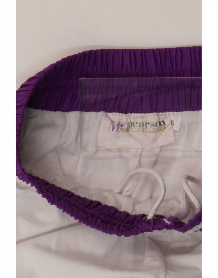 Pantaloni de trening Vintage pentru femei Joggeri UK 8 Small White Geometric