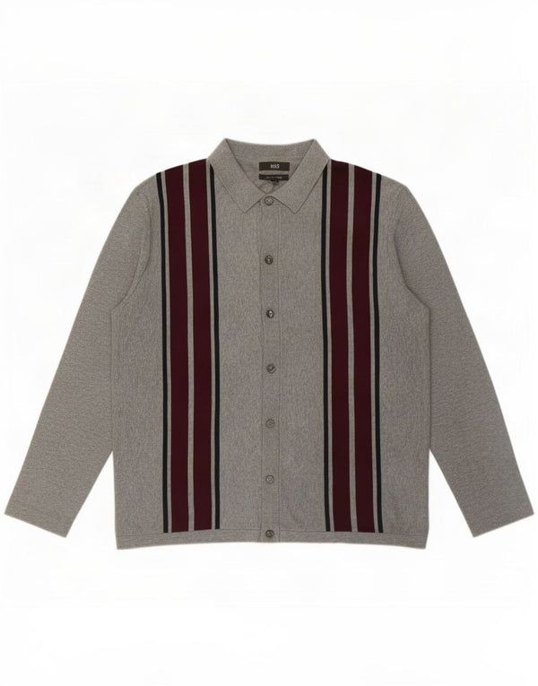 Camasa pentru barbati Marks & Spencer XL bumbac cu dungi gri