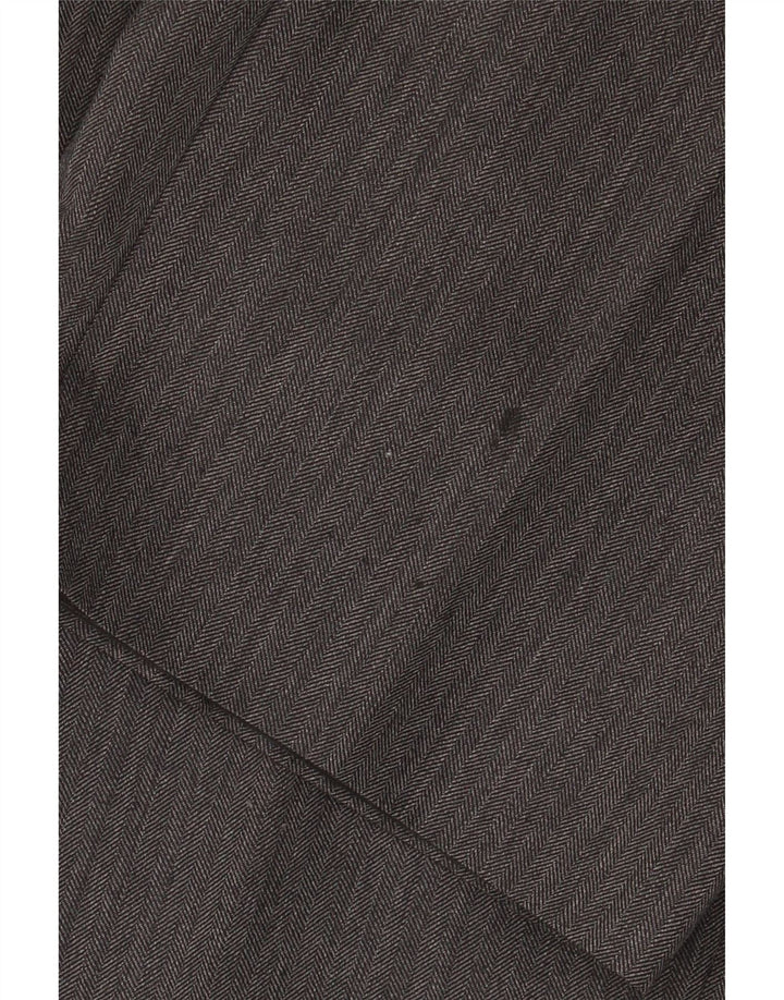 Pantaloni de costum drepți pentru bărbați Marks & Spencer, L36 L31, lână gri Herringbone