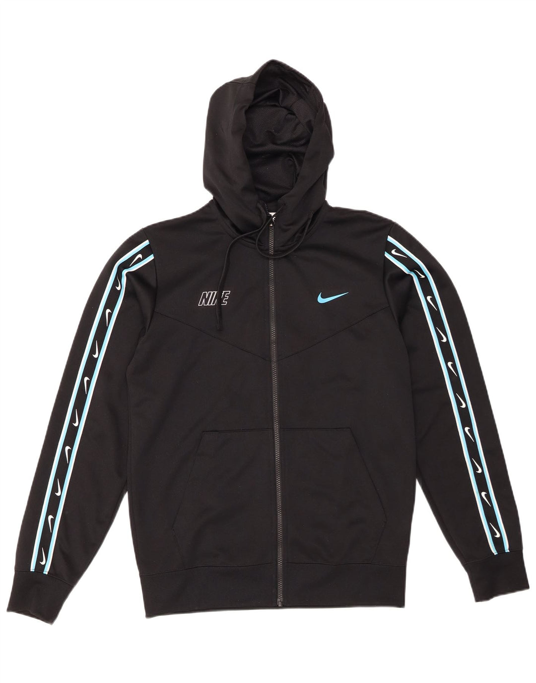 Pulover NIKE Graphic Zip pentru bărbați, poliester mic, negru
