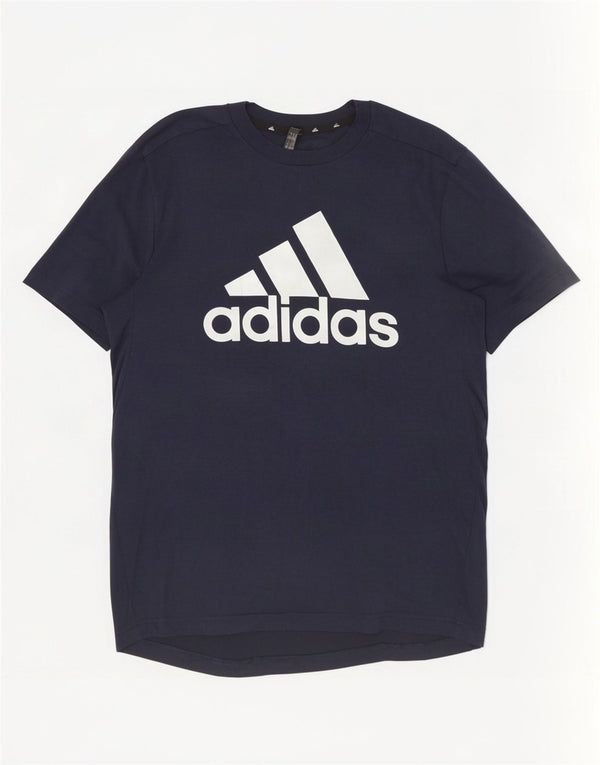 Adidas Mens Aeroready Graphic T-Shirt Top Small Navy Blue Polyester
