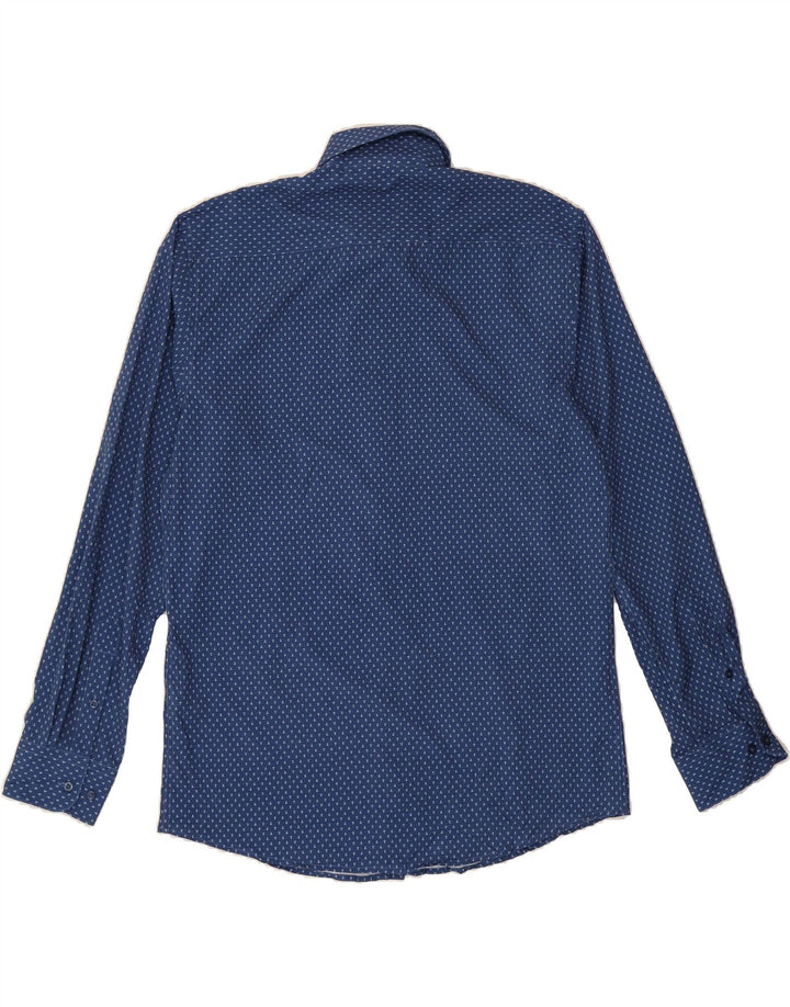 NAUTICA Mens Abstract Pattern Slim Fit Shirt Size 15 15 1/2 Medium Blue Vintage Nautica and Second-Hand Nautica from Messina Hembry 