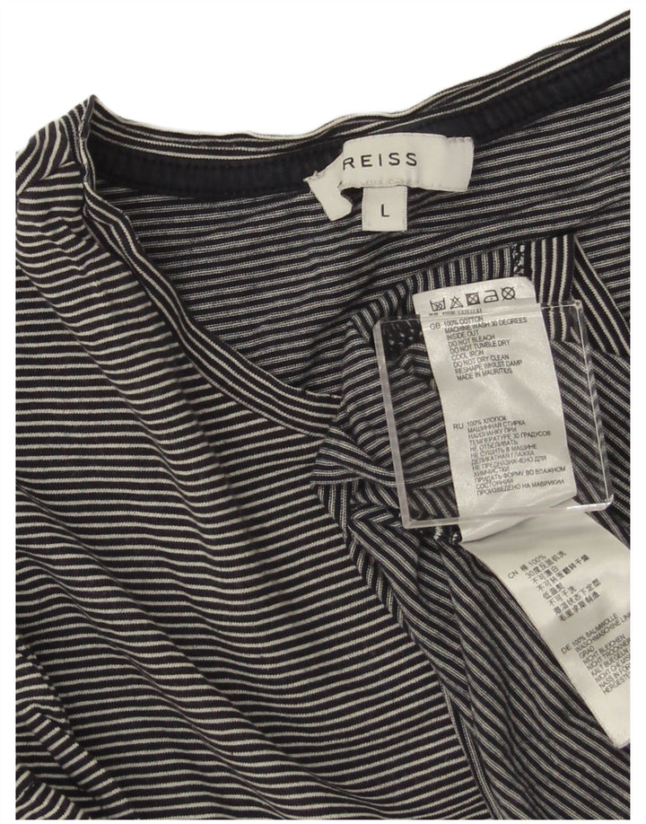Tricou REISS pentru femei UK 16 mare, albastru, bumbac cu dungi