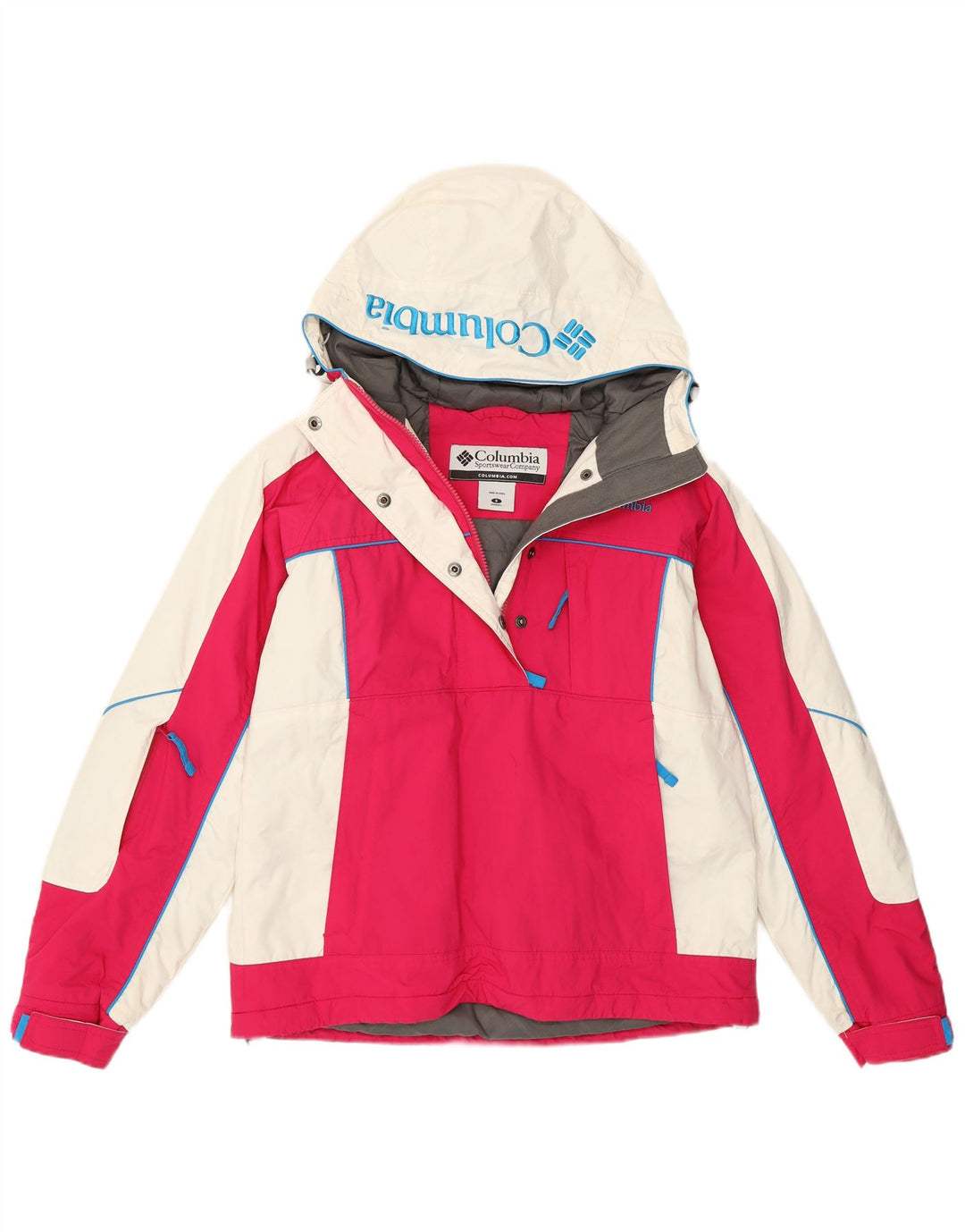 Jachetă Anorak cu glugă supradimensionată pentru femei Columbia UK 10 Mic roz Colorblock