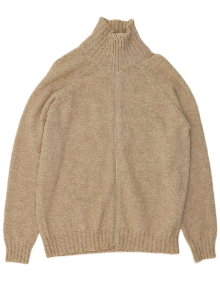 Pulover cardigan pentru bărbați Zara, lână mare, bej