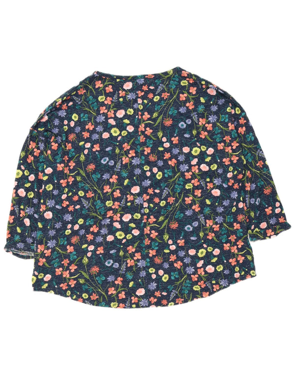 Marks & Spencer Top pentru femei cu mâneci 3/4 Marea Britanie 22 3XL Bleumarin Floral Poliester