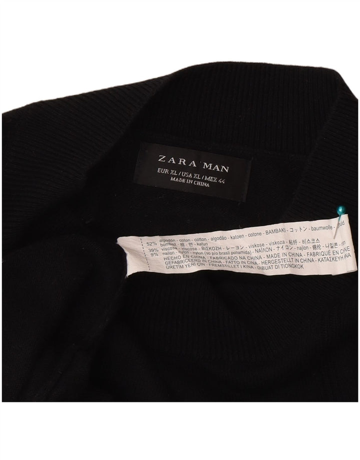Tricou pentru bărbați Zara Top XL Bumbac negru