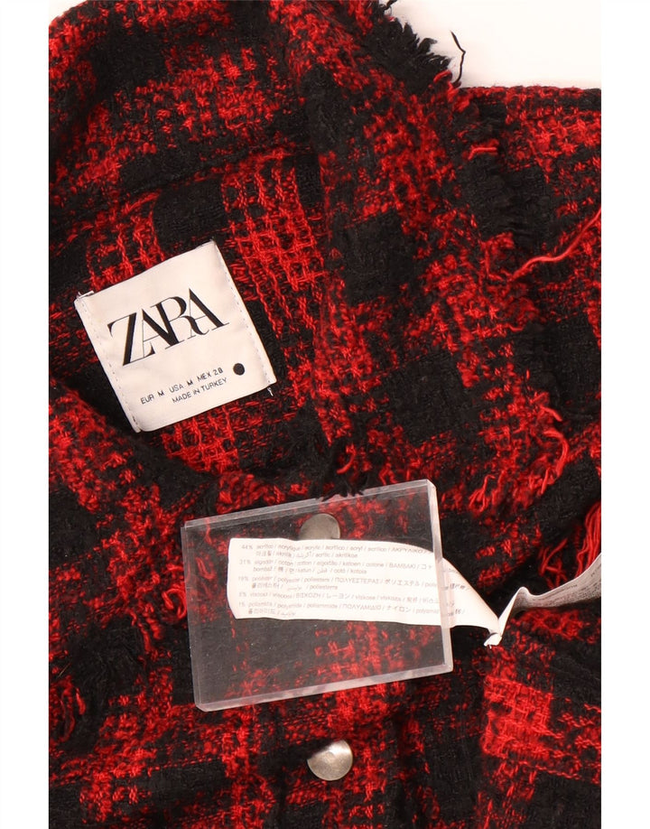Cămașă supradimensionată pentru femei Zara, UK 14, roșu mediu, acrilic