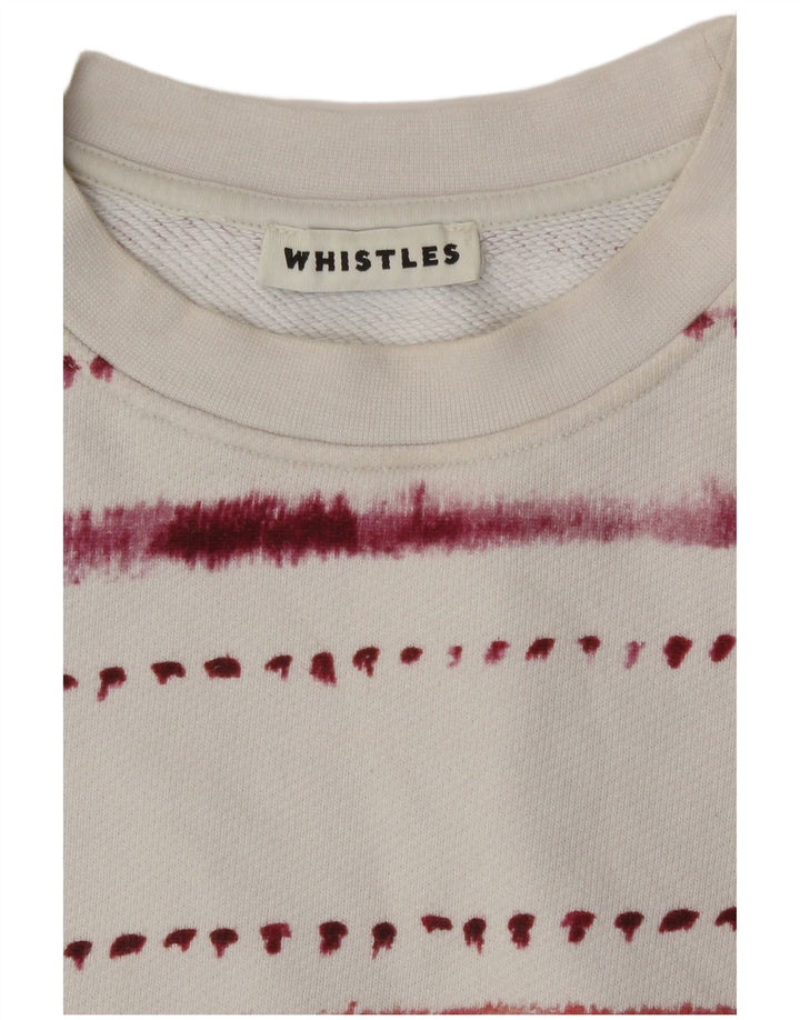Whistle Pulover supradimensionat pentru femei UK 14 Medium White Geometric