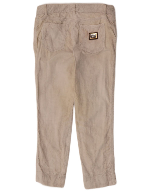 Dolce & Gabbana Pantaloni conici din velur pentru femei IT 42 Medium W28 L27 Bej