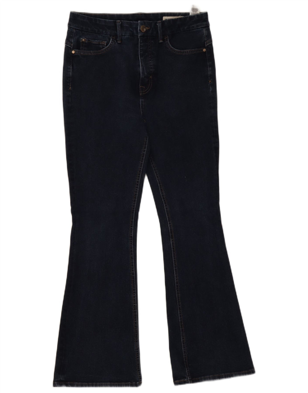 Marks & Spencer Blugi evazați pentru femei UK 12 Medium W28 L27 Bleumarin Bumbac