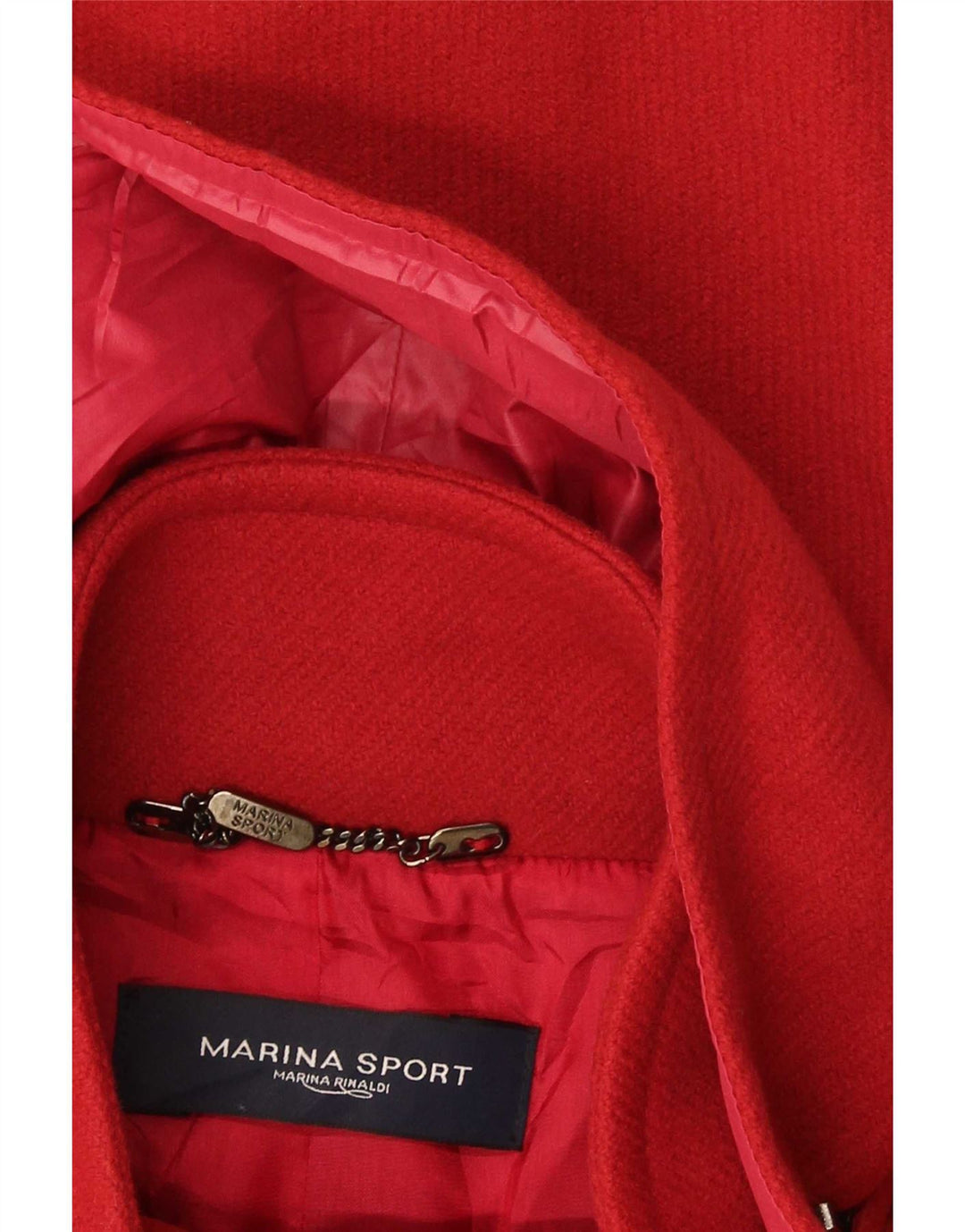Pardesiu supradimensionat pentru femei Marina Sport Mărimea 25 Lână virgină roșie mare