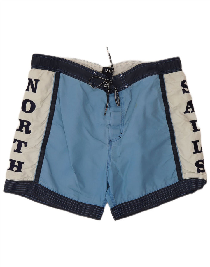 Pantaloni scurți de înot cu grafică North Sails pentru bărbați, poliester color block, albastru mediu