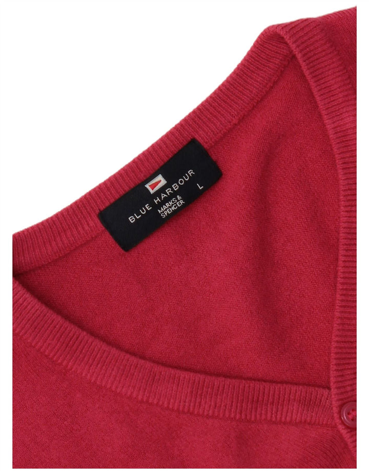 Pulover cu decolteu în V pentru femei Marks & Spencer UK 16, mare, roz