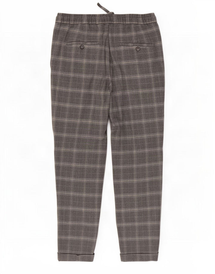 Pantaloni chino conici pentru bărbați Zara Mediu L31 L27 Poliester cu carouri gri