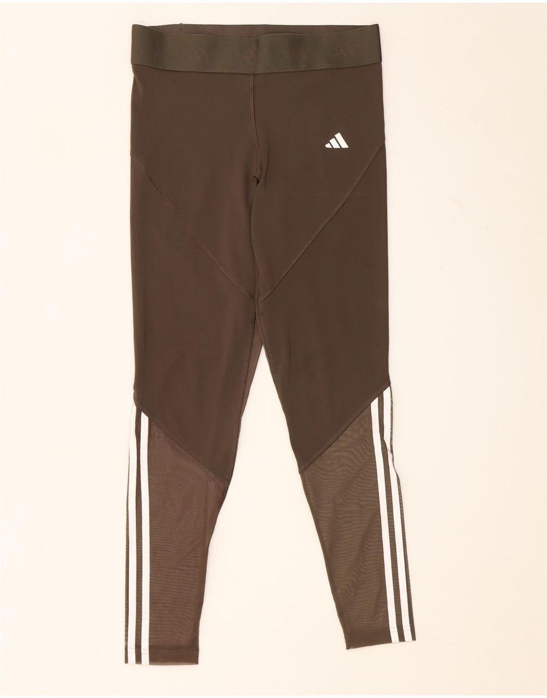 Leggings grafic Adidas pentru femei Marea Britanie 12/14 Poliester kaki mediu