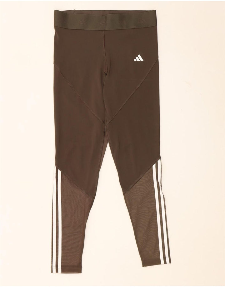 Leggings grafic Adidas pentru femei Marea Britanie 12/14 Poliester kaki mediu