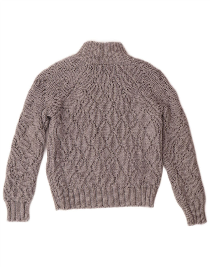 STONE ISLAND Boys Cardigan Sweater 6-7 Years Grey Cotton