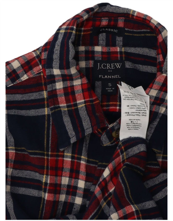 Cămașă de flanel pentru bărbați J. Crew, din bumbac cu carouri, albastru marin