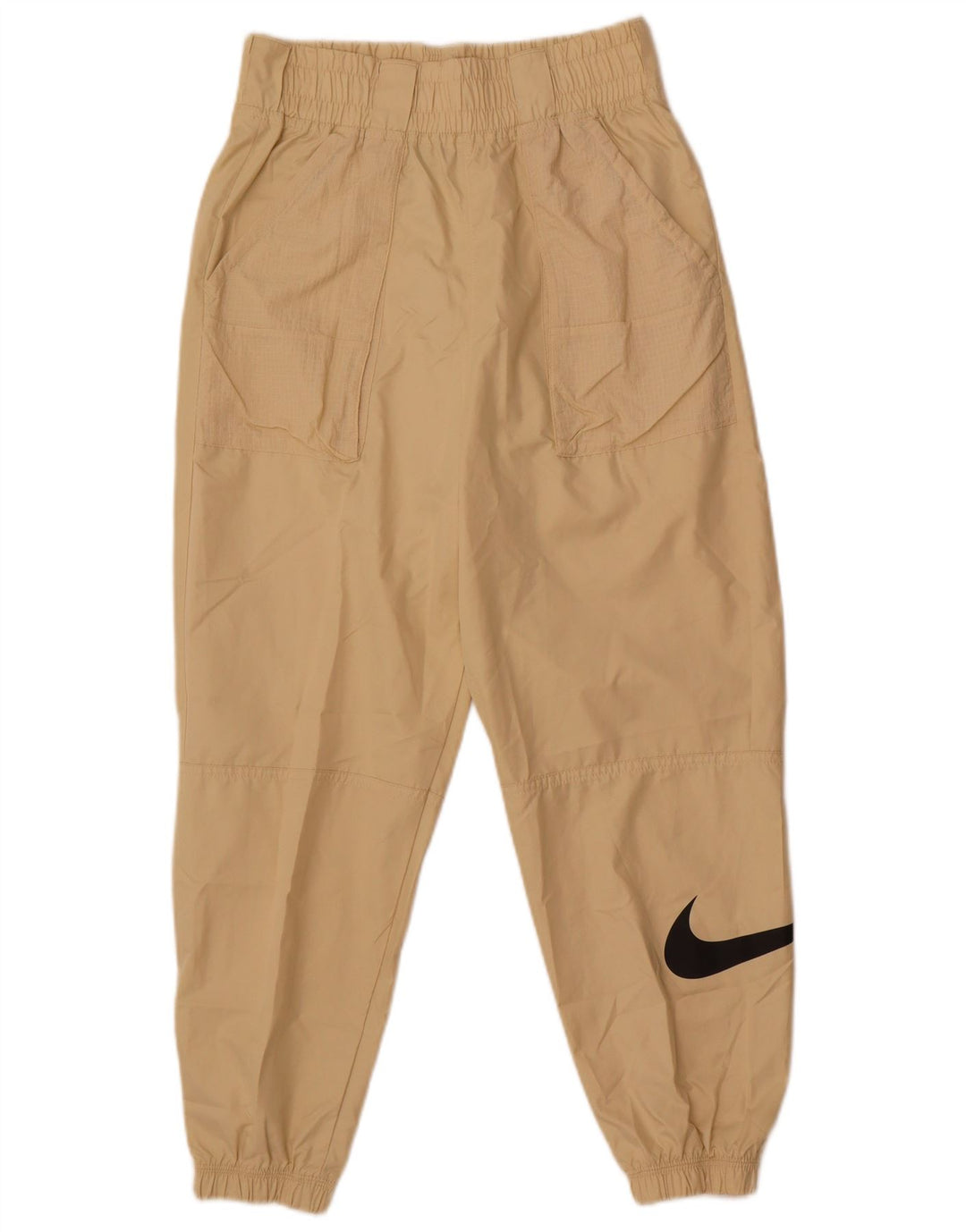 Pantaloni de jogging grafic Nike pentru femei, impermeabili, UK 10 Mici, bej, nailon