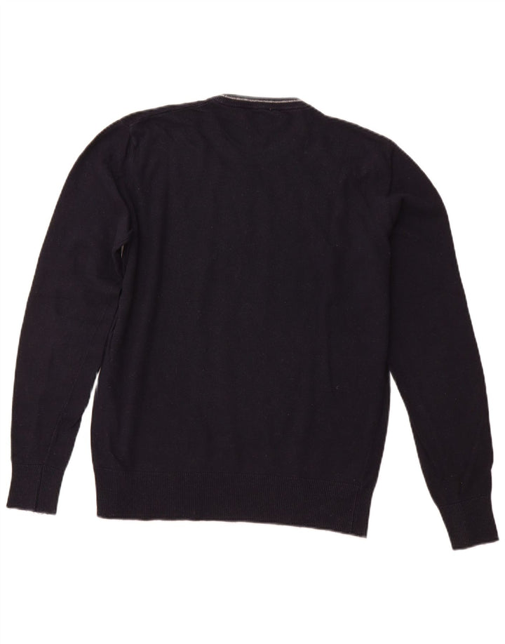 ARMANI JEANS Pulover pentru bărbați cu gât crew, viscoză, albastru, mediu