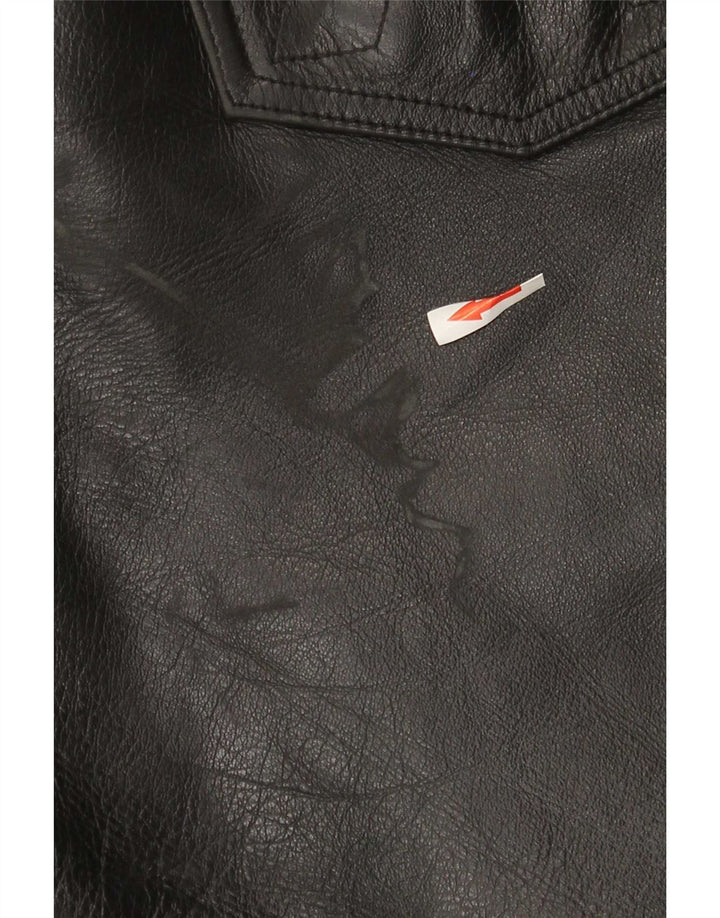 Pantaloni slim din piele pentru bărbați Akito W32 L34 din piele neagră