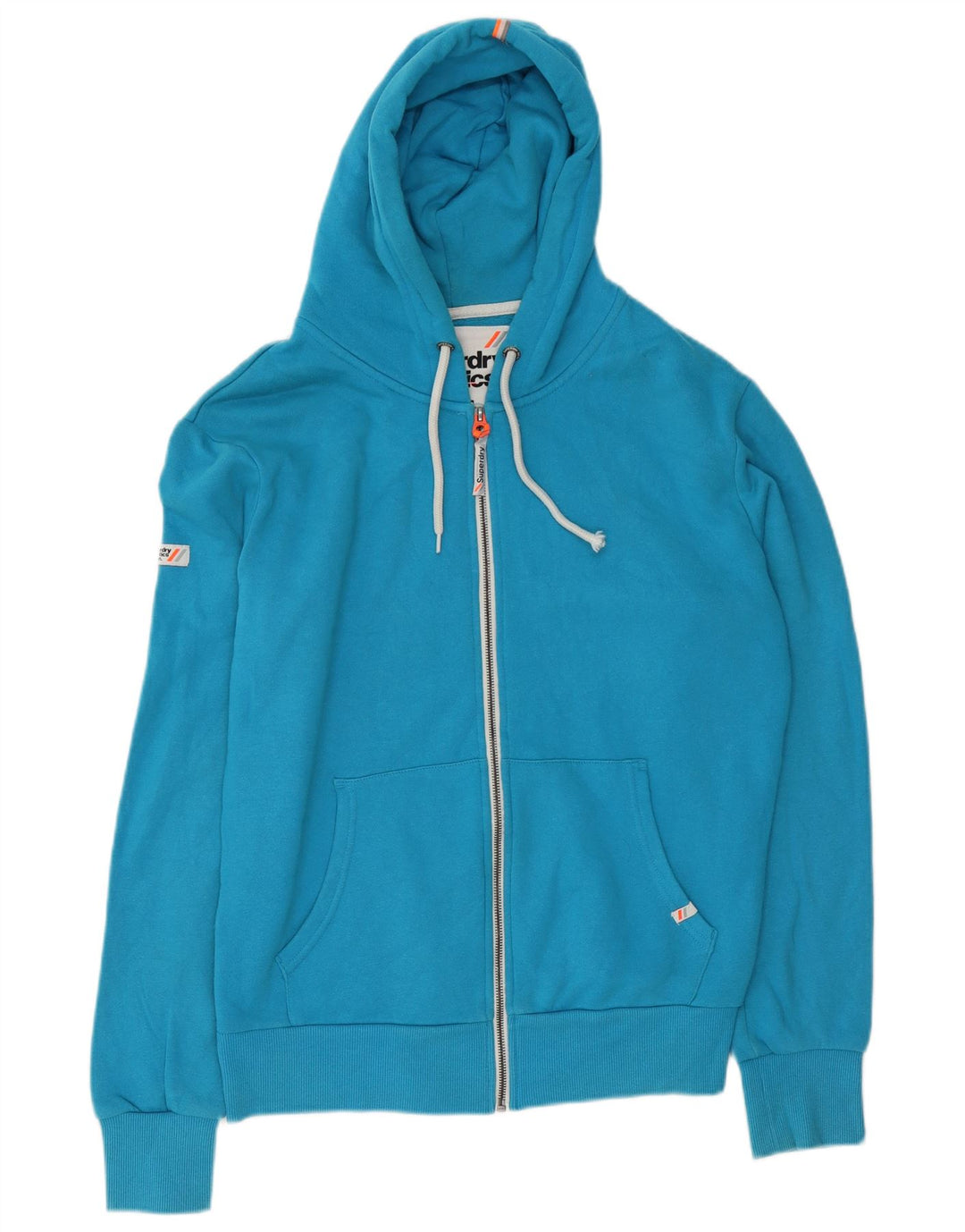 Pulover Superdry pentru bărbați, cu fermoar, bumbac mare, albastru