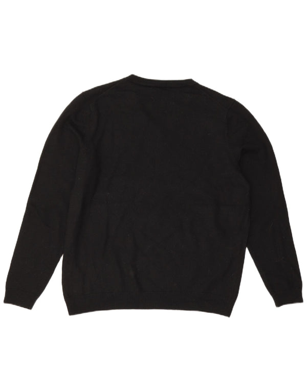 Hugo Boss Pulover cu decolteu în V pentru băieți 15-16 ani XL Lână virgină neagră