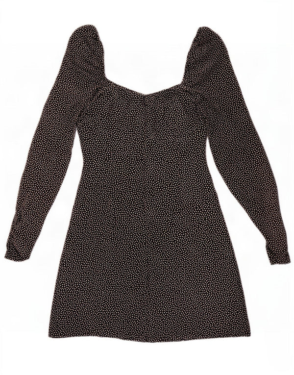 Rochie mini Zara pentru femei cu umeri scoși UK 6 XS cu pete negre