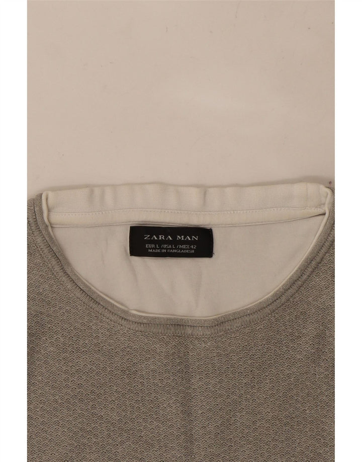 Tricou pentru bărbați ZARA Top mare gri