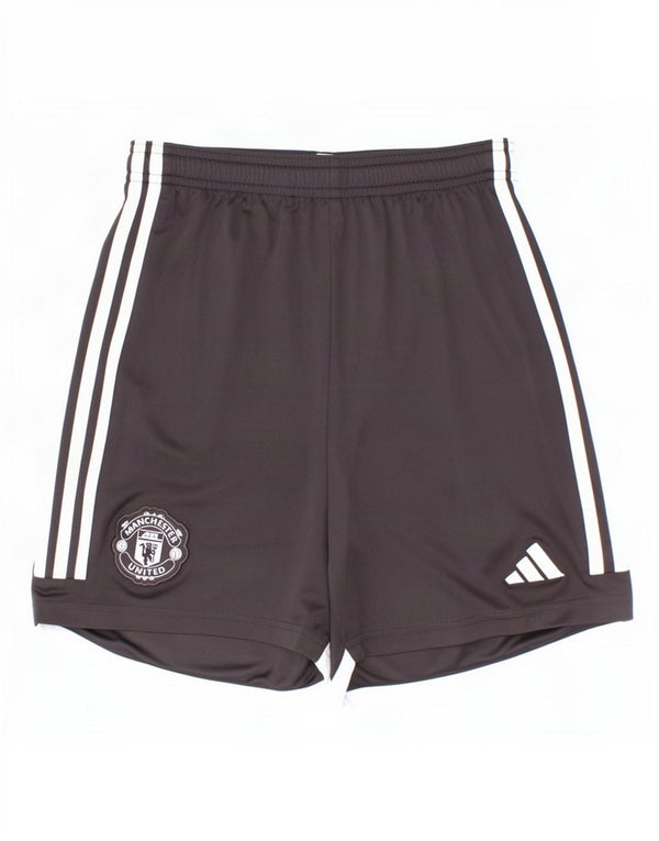 Pantaloni scurți sport Adidas pentru băieți Manchester United 13-14 ani, poliester negru
