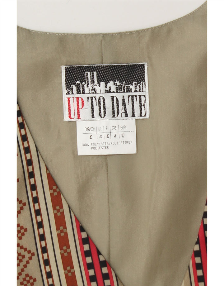 Vestă vintage pentru femei UK 14 Poliester geometric multicolor mediu