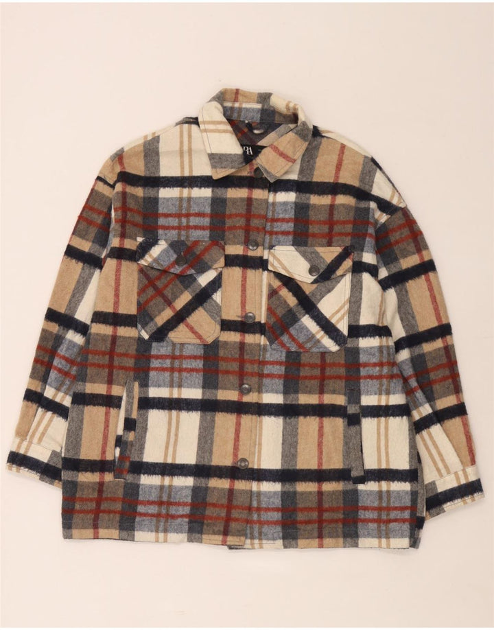 Cămașă de flanel supradimensionată pentru femei Zara UK 14 Medium, multicoloră